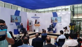 جانب من المؤتمر الصحفي للمجلس الوطني لحقوق الإنسان