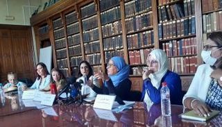 جانب من المؤتمر الصحفي للقضاة