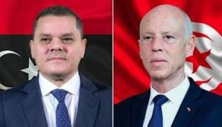 صورة تجمع قيس سعيد وعبدالحميد الدبيبة