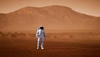 أحد رواد الفضاء على كوكب المريخ