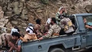 عناصر المقاومة في جبهة ثره محافظة أبين