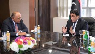 وزير الخارجية المصري ورئيس المجلس الرئاسي الليبي 