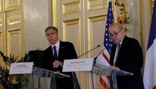 وزيرا خارجية أمريكا وفرنسا خلال لقاء سابق