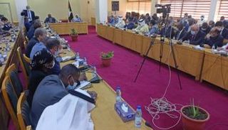 جانب من لقاء مريم الصادق المهدي بالدبلوماسيين المعتمدين بالسودان