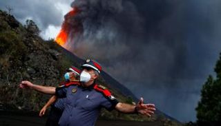 بركان جزيرة لا بالما الإسبانية