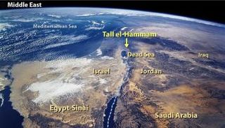 خريطة توضح مكان مدينتي سدوم وعمورة في الأردن