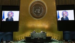 رئيس وزراء هايتي خلال كلمته أمام الجمعية العامة للأمم المتحدة- أ.ف.ب