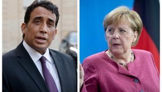 أنجيلا ميركل ومحمد المنفي 