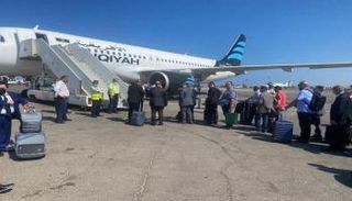 طائرة الخطوط الأفريقية أثناء الإقلاع