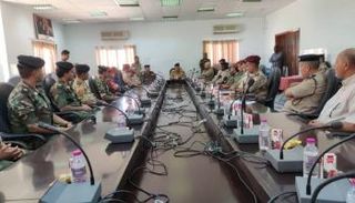 جانب من لقاء قيادات الجيش الوطني وعمداء بلديات جنوب ليبياا