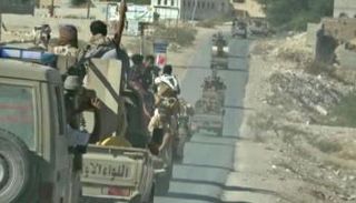 عناصر قوات ألوية العمالقة في شبوة اليمنية