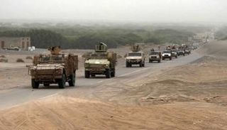 آليات عسكرية للتحالف العربي في شبوة اليمنية