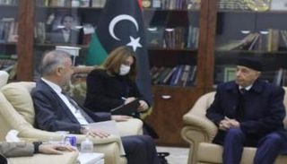 جانب من لقاء عقيلة صالح والسفير التركي