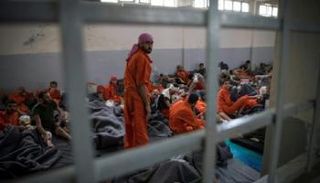 عناصر داعشية في أحد سجون الحسكة بسوريا - أرشيفية