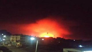 جانب من ضربات التحالف على أهداف حوثية