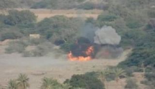 استهداف إحدى مواقع مليشيا الحوثي الانقلابية