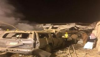 جانب من وقوع شظايا الصاروخ 