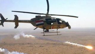 مروحية عراقية خلال مهمة قتالية
