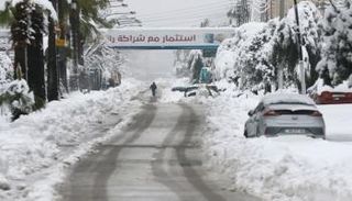 عاصفة ثلجية في الأردن