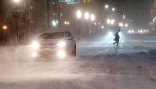 آثار العاصفة في نيويورك