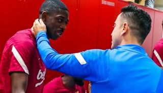 عثمان ديمبلي مع تشافي هيرناديز