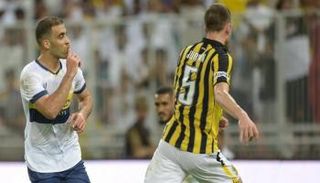 عبد الرزاق حمدالله في مباراة سابقة بين النصر والاتحاد