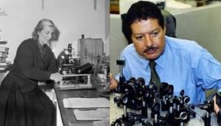 العالم المصري أحمد زويل والعالمة البريطانية دوروثي ماري هودجكن