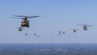 جانب من التدريبات الجوية لعملية 