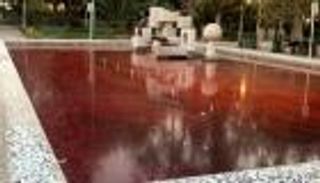 برك دماء في طهران.. فنان إيراني يبتكر طريقة للاحتجاج (صور)