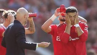 كريستيانو رونالدو وتين هاج في مانشستر يونايتد