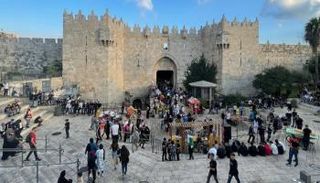 باب العامود بالقدس قبيل المواجهات