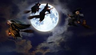 طيران الساحرات - صورة كارتونية