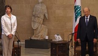 وزيرة خارجية فرنسا مع الرئيس اللبناني ميشال عون