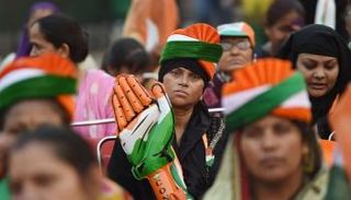 مؤيدون لحزب المؤتمر الهندي