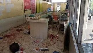 آثار تفجير سجن رانغون