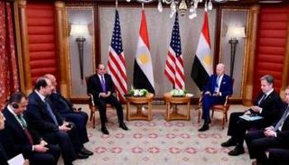 لقاء سابق بين الرئيسين جو بايدن والسيسي