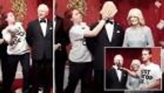 فيديو.. تلطيخ تمثال الملك تشارلز  بعد اعتذاره عن حضور مؤتمر بمصر