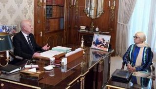 الرئيس التونسي خلال لقاء وزيرة العدل ليلى جفال