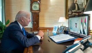جو بايدن خلال قمة إلكترونية مع الشيخ محمد بن زايد آل نهيان