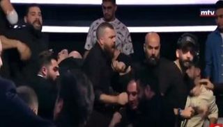 صورة متداولة للاشتباكات التي وقعت خلال البرنامج اللبناني