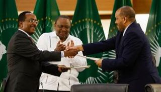جانب من توقيع الهدنة في تيغراي