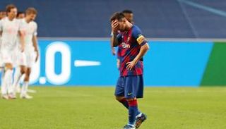 ميسي بقميص برشلونة ضد بايرن ميونخ