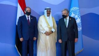 الأمين العام للأمم المتحدة والرئيس المصري وولي عهد الكويت