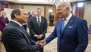 الرئيسان الأمريكي والمصري خلال لقاء سابق