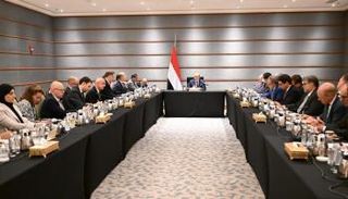 جانب من اجتماع المجلس الرئاسي بسفراء دول مجلس الأمن والاتحاد الأوروبي