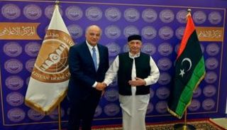 وزير الخارجية اليوناني مع رئيس مجلس النواب الليبي