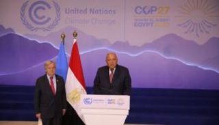 وزير الخارجية المصري سامح شكري والأمين العام للأمم المتحدة بـ