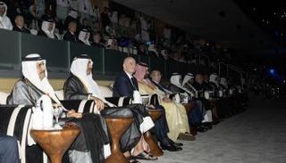 جانب من المقصورة الخاصة بالقادة في حفل افتتاح كأس العالم بقطر