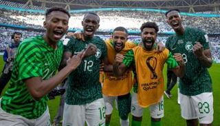 المنتخب السعودي بعد الفوز على الأرجنتين