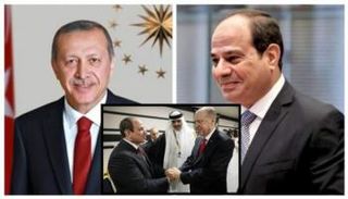 لقاء بين أردوغان والسيسي ويتوسطهما أمير قطر